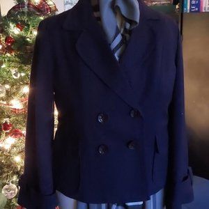 George by Marc Eisen Navy Blue Double Breasted Kint Blazer, Sz 18